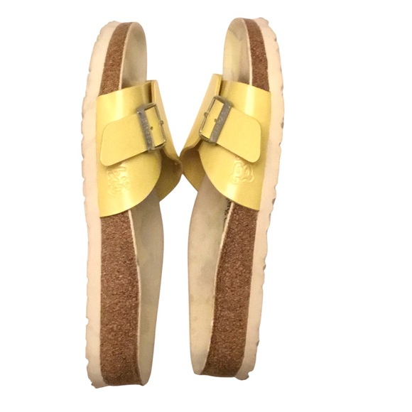 Birkenstock Catalina Birki’s Yellow Slide Sandal Birko-Flor Size: 7 Med/Narrow - Picture 8 of 12